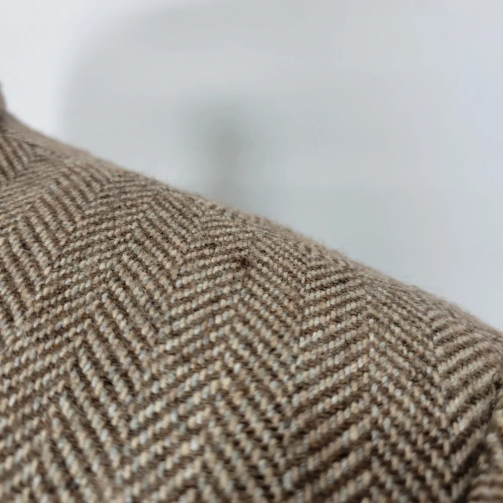 Joe Namath Men's Tweed Sport‎ Coat Blazer Brown Herringbone Polyester Wool 42S